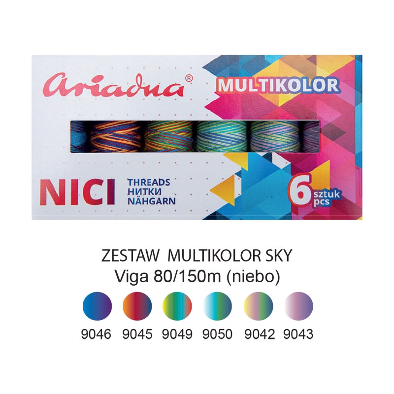 Nici szwalnicze zestaw multikolor sky Viga 80