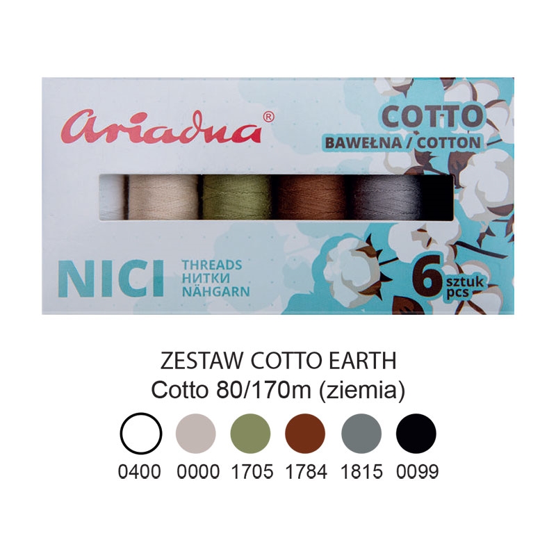 NITĚ   COTTO 80 EARTH 170 M x 6 ks