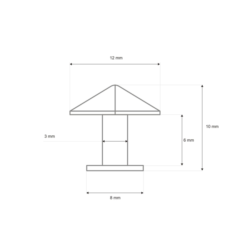 NIETE EINSEITIG PYRAMIDE 12/8/10 MM NICKEL 200 ST.