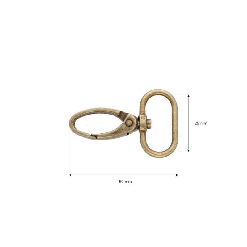 METAL SNAP  HOOK 0037 25  MM OLD GOLD 1  PCS