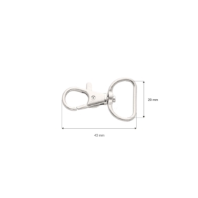 Karabińczyk metalowy 20/43l mm rybka 5,3g nikiel