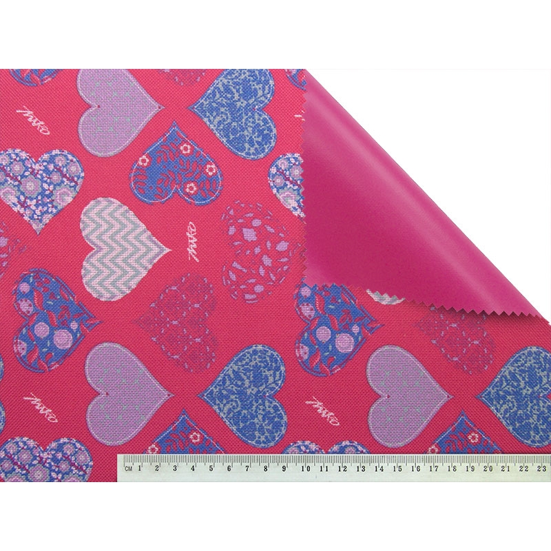 Polyester fabric premium 600d*300d waterproof pvc-f covered hearts 4 150 cm