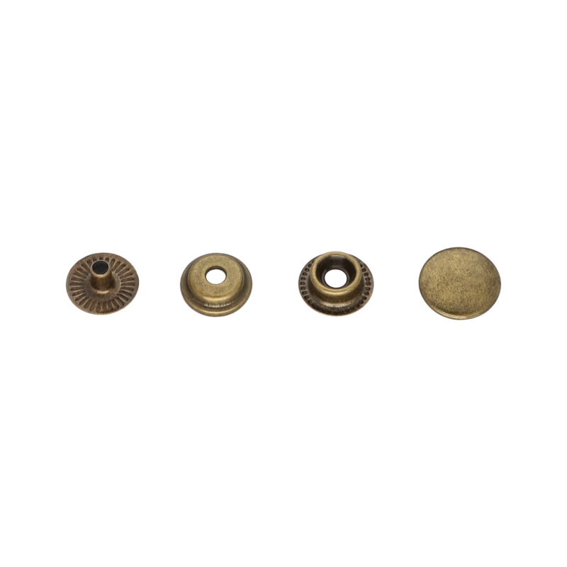 Metal snap fastener 12,5 mm old gold 720 pcs