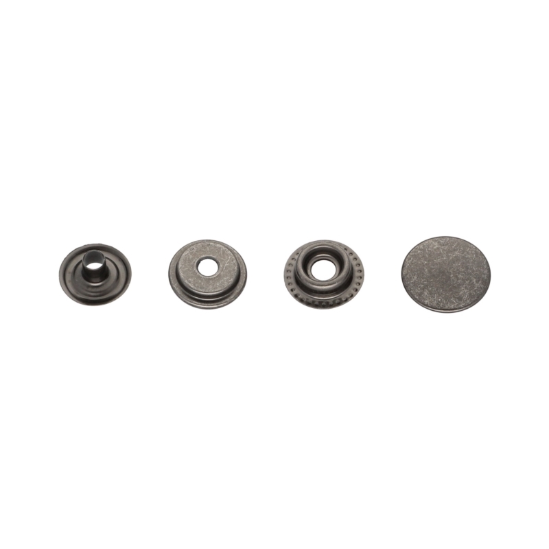 Stainless metal snap fastener 15 mm black nickel 200 pcs