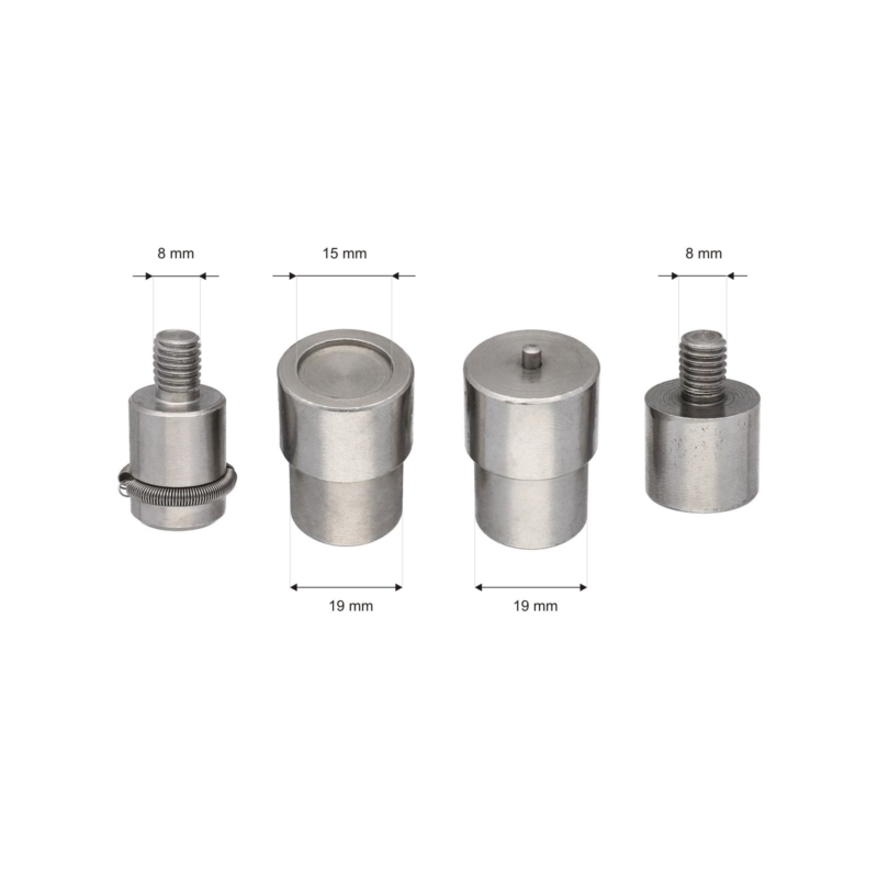 Fixing set for snap fasteners alfa 15 mm set