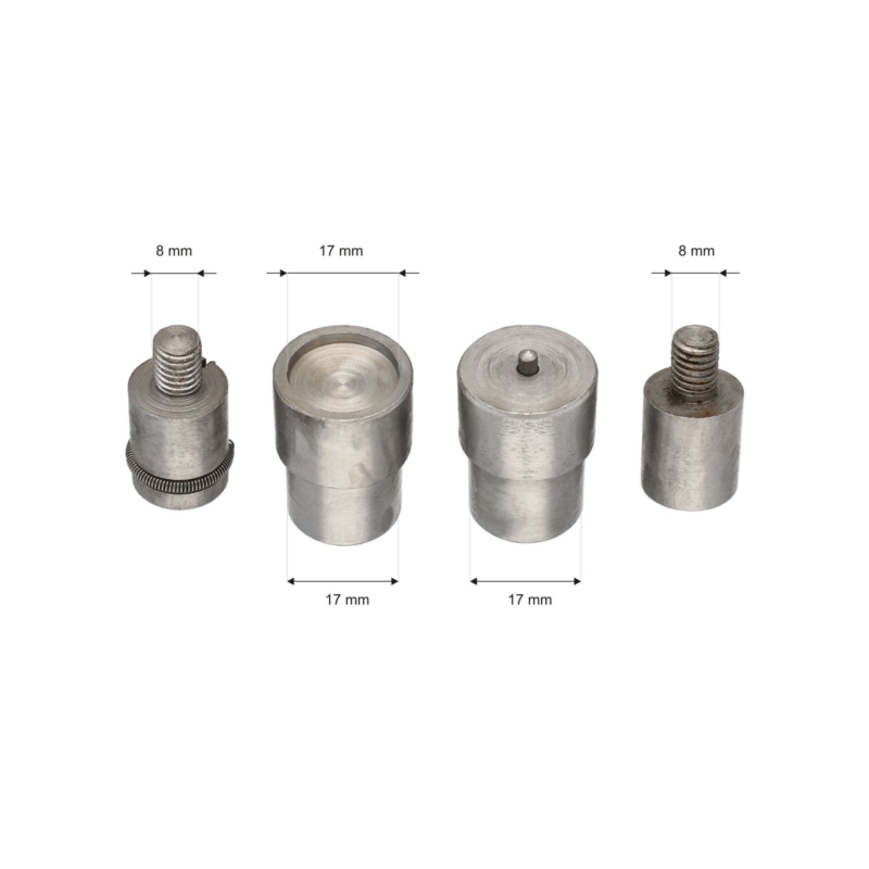 Fixing set for snap fasteners alfa 17 mm set