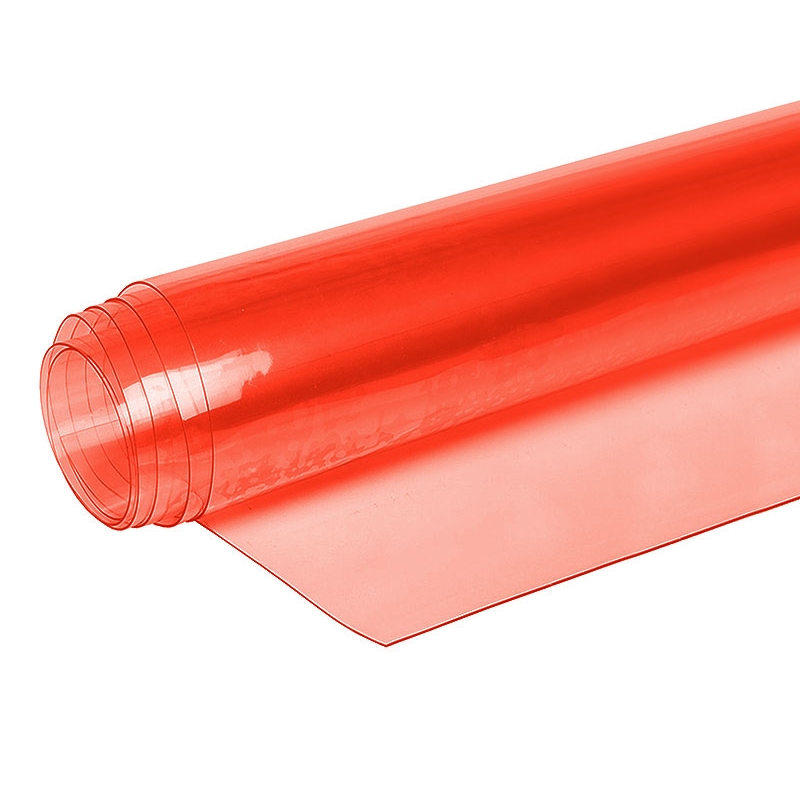 TRANSPARENT (RED) PCV FILM 0,5 MM