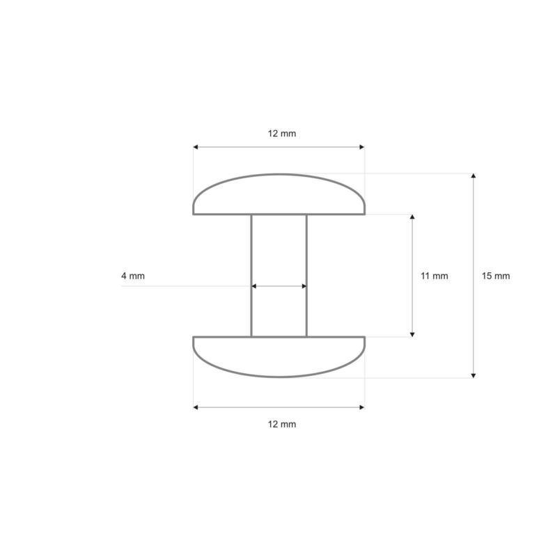 NIETE  ZWEISEITIG LUX 12/4/15 MM NICKEL 1000 ST.