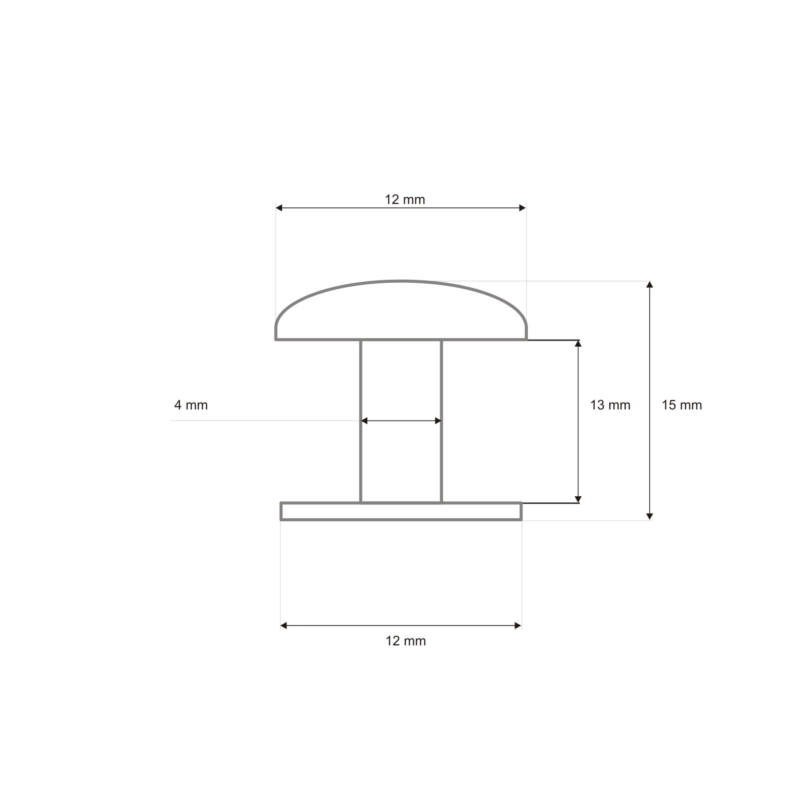 METAL   RIVET ONE-SIDED 12/4/15 MM NICKEL 1000 PCS