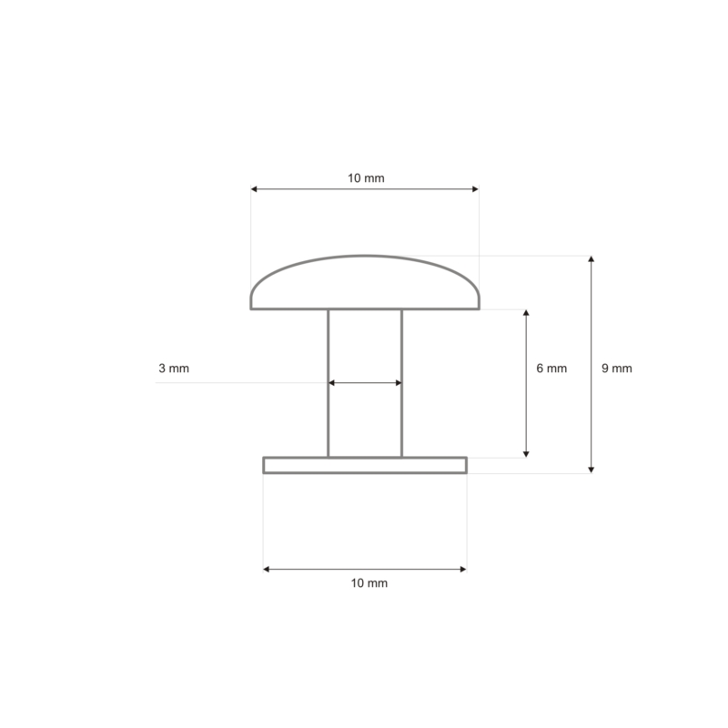 METAL    RIVET ONE-SIDED 10/3/9 MM NICKEL