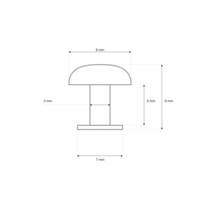 Nit kaletniczy kopułkowy  8/3/8 mm nikiel