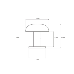Nit kaletniczy kopułkowy 10/3/12 mm nikiel