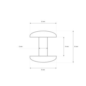 Nit kaletniczy dwustronny lux  6/3/6 mm nikiel