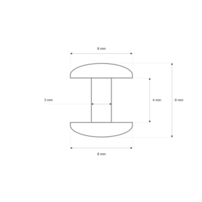 Nit kaletniczy dwustronny lux  8/3/6 mm nikiel