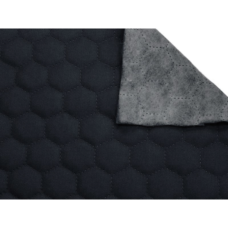 QUILTED  POLYESTER FABRIC OXFORD 600D PU*2 WATERPROOF HONEYCOMB (919) NAVY  BLUE 160 CM 25 MB