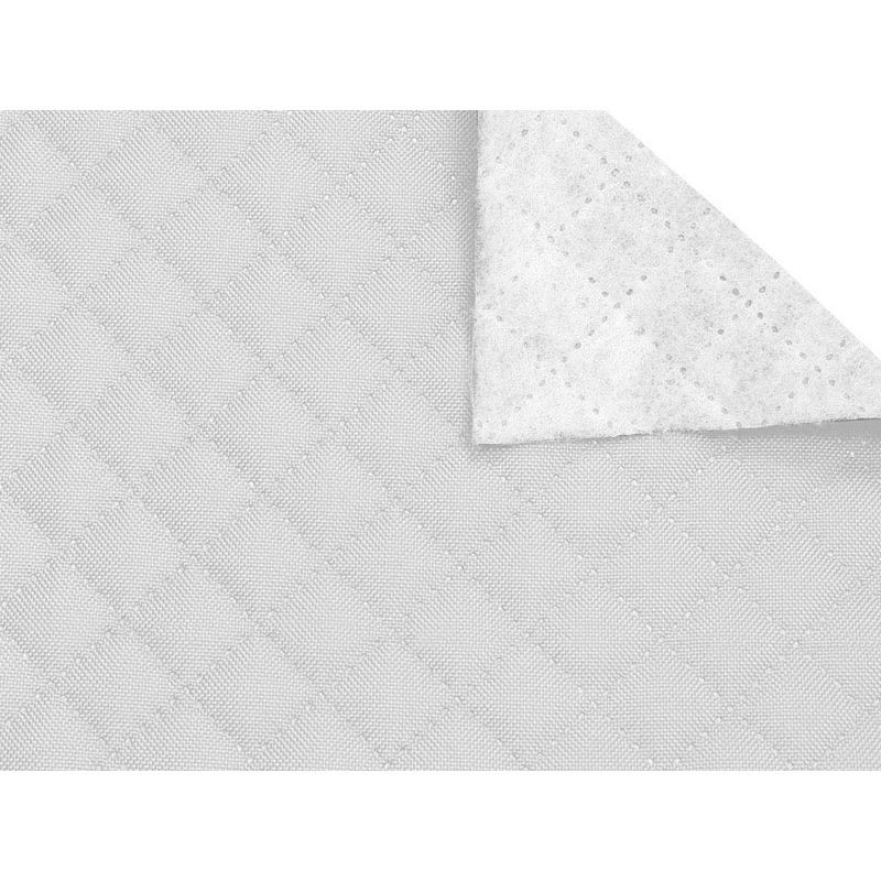 Quilted  polyester fabric Oxford 600d pu*2 waterproof karo (501) white 160 cm 25 mb