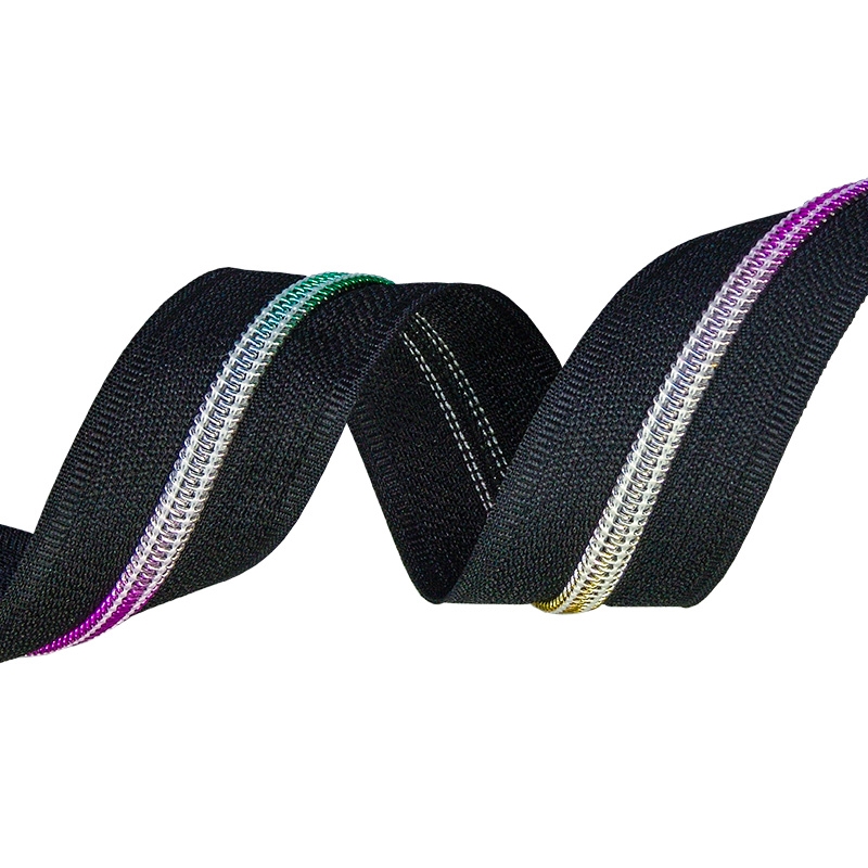 NYLON ZIPPER TAPE 5   RAINBOW (580) BLACK  200 MB