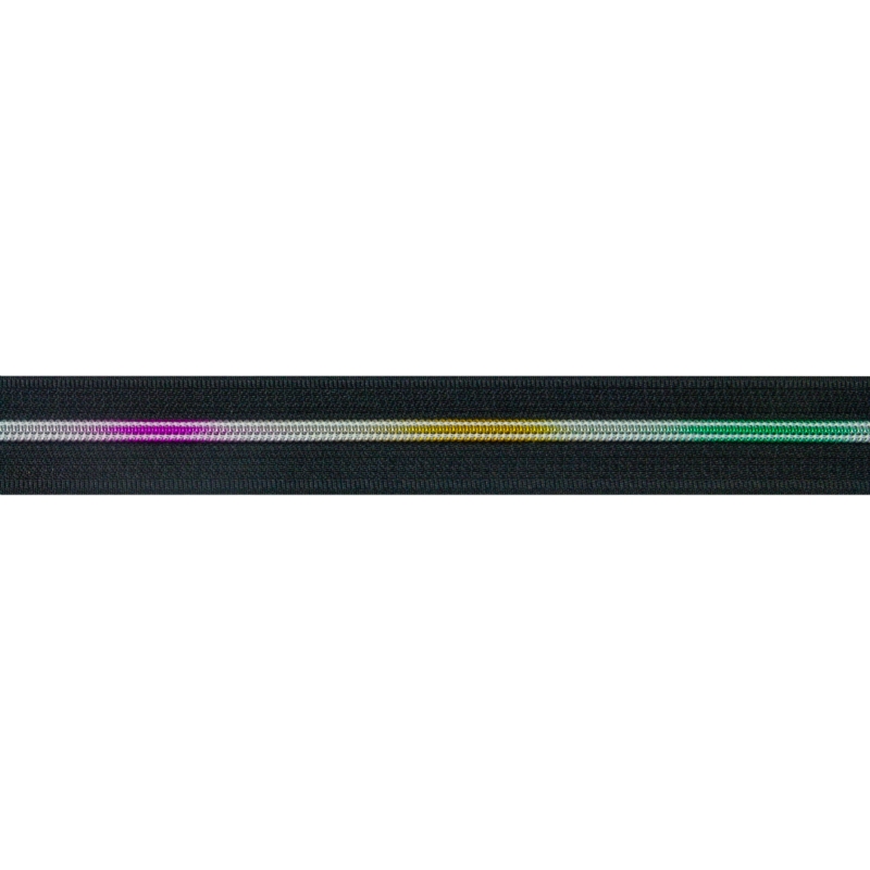 NYLON ZIPPER TAPE 5   RAINBOW (580) BLACK  200 MB