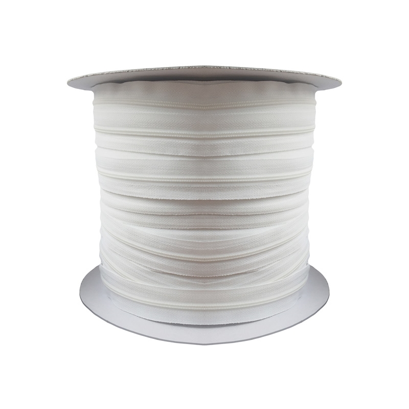 NYLON ZIPPER TAPE 5 (501) WHITE  ROLL 250  MB