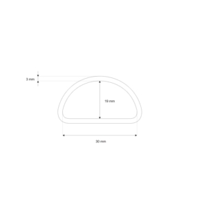 Półkole metalowe 30/19/3 mm nikiel drut