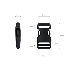 Klamra plastikowa 20x46 mm czarna