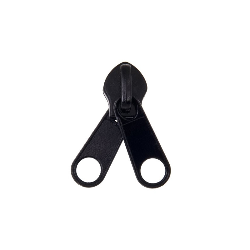 DOUBLE SLIDER FOR NYLON ZIPPER TAPES 10 NON LOCK BLACK 50/100 PCS