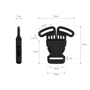 Klamra plastikowa 25 mm Tekla 8 czarna