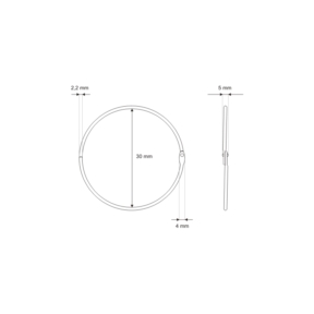 Kółko metalowe otwierane  30/2,2 mm nikiel