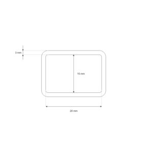 Ramka metalowa 20/15/3 mm złoto drut