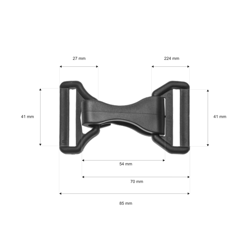 Kunststoffkarabinerhaken + dreieck 41 mm oskar schwarz 500 st.