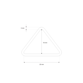 Trójkąt metalowy 20/18/3 mm nikiel