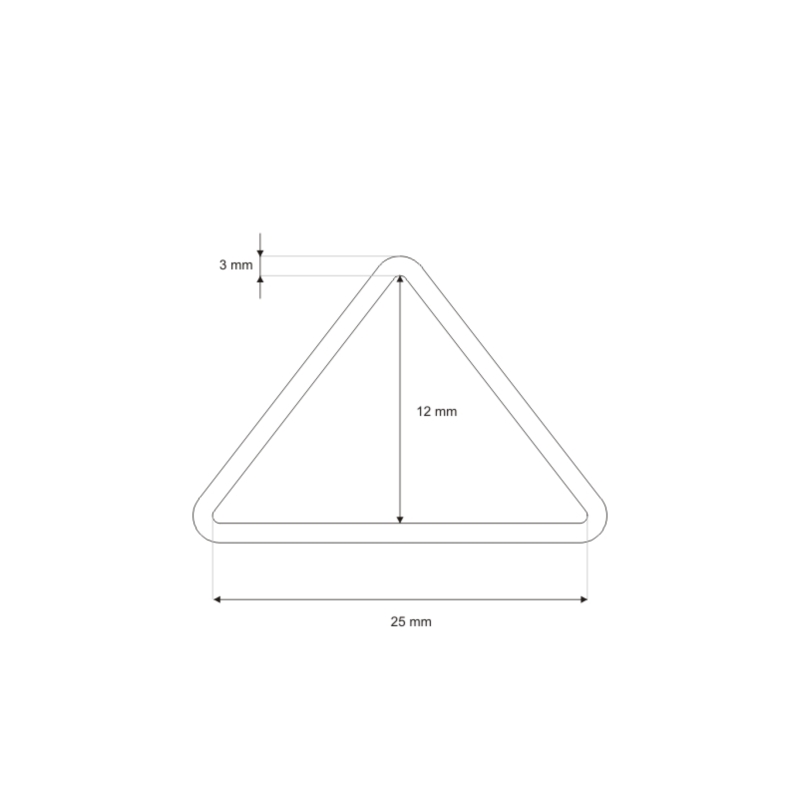 METAL TRIANGLE 25/12/3 MM NICKEL WIRE 100 PCS