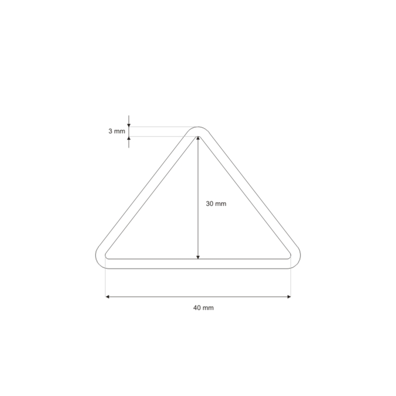 METAL TRIANGLE 40/30/3 MM NICKEL WIRE 100 PCS