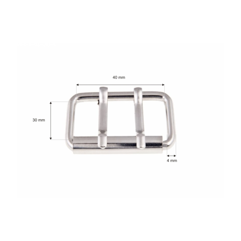 METAL ROLLER BUCKLE DOUBLE 40/30/4 MM NICKEL WIRE 100 PCS