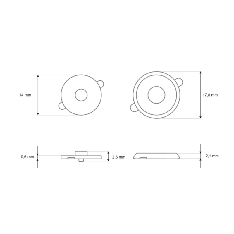 Rundes magnet 14/18 mm nickel 200 st.