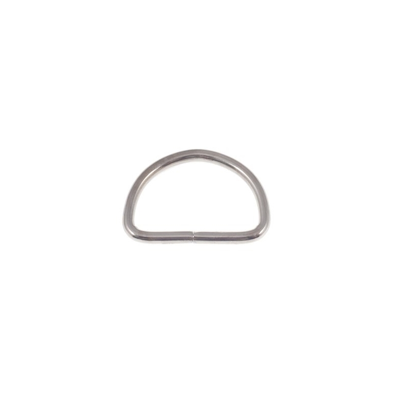 METAL D-RING 30/19/3 MM NICKEL CAST 100 PCS