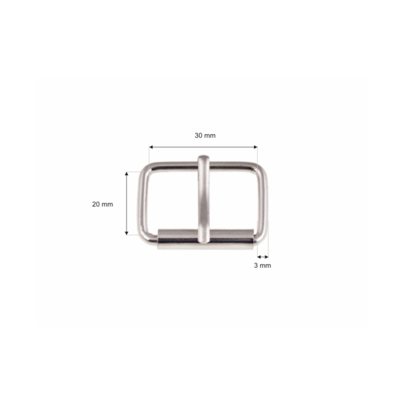 Klamra rymarska jednozaczepowa 30/20/3 mm nikiel drut