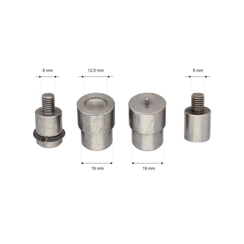 Fixing set for snap fasteners alfa 12,5 mm set