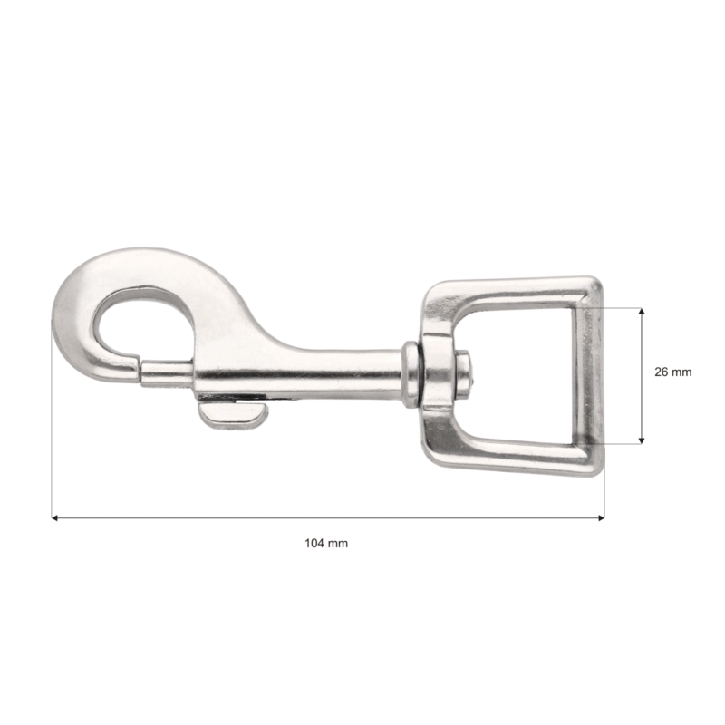 METAL SNAP HOOK 26 MM  BENJAMIN NICKEL 1 PCS