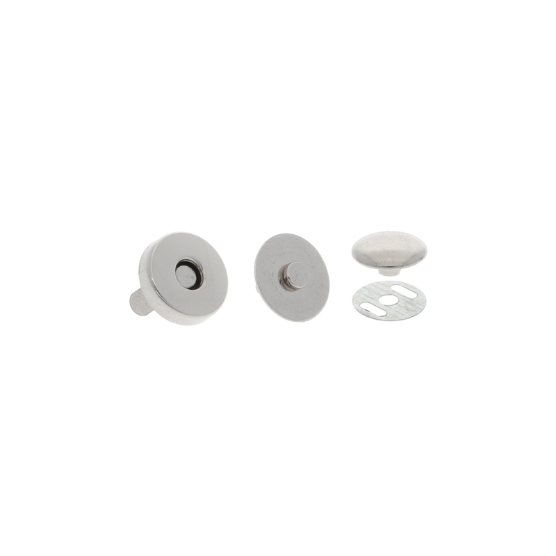 Magnetic button round with snap fastener 14/14 mm nickel 200 pcs