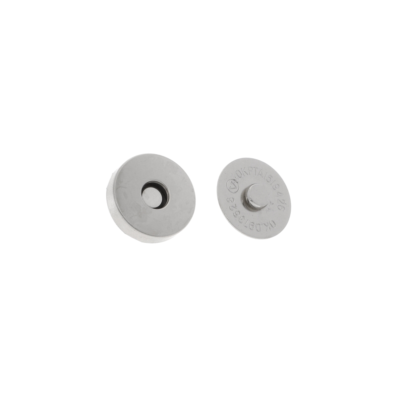 Magnetic button round with double snap fastener 18/18 mm  nickel 100 pcs