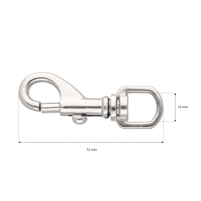 METAL SNAP HOOK 14 MM NICKEL 1 PCS