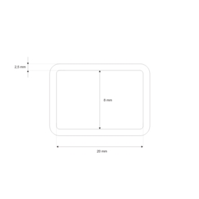 Ramka metalowa 20/8/2,5 mm nikiel drut