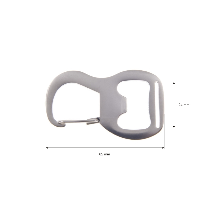 METAL SNAP HOOK WITH OPENER 24 MM MATT NICKEL 1 PCS