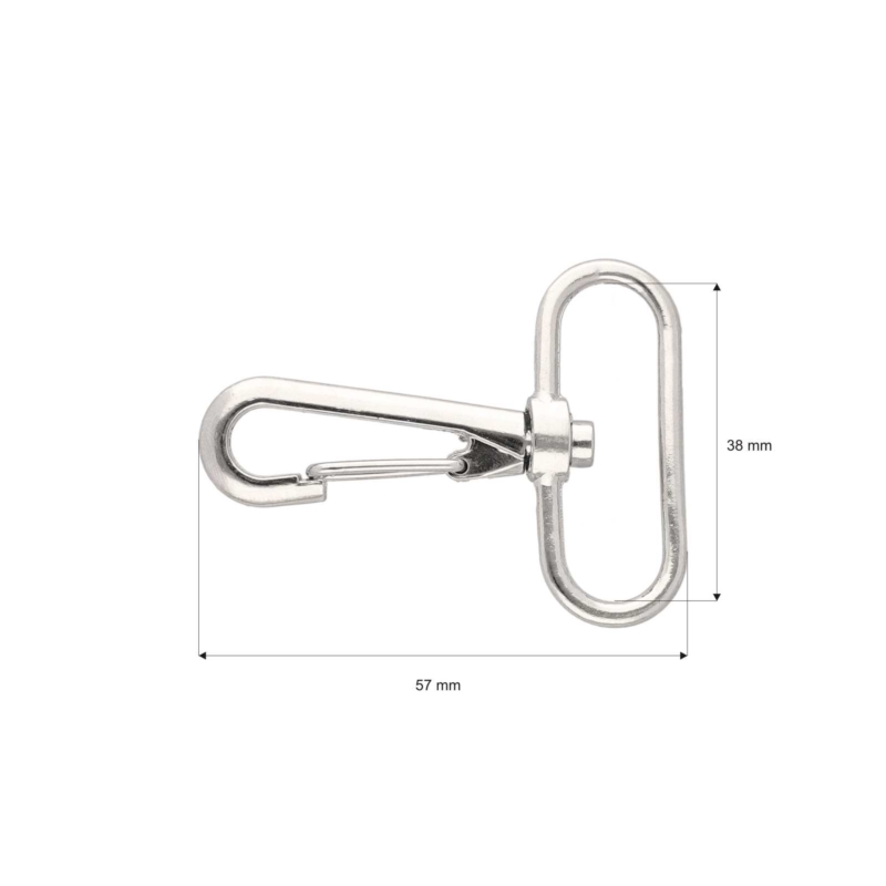 METAL SNAP HOOK 38 MM HIPOLIT NICKEL 100   PCS