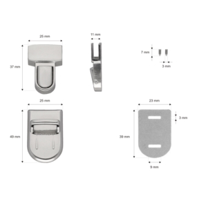 Zamek do teczki metalowy 25/42 mm 079 nikiel