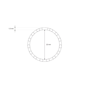 Kółko metalowe 22/1,5 mm nikiel spiralne