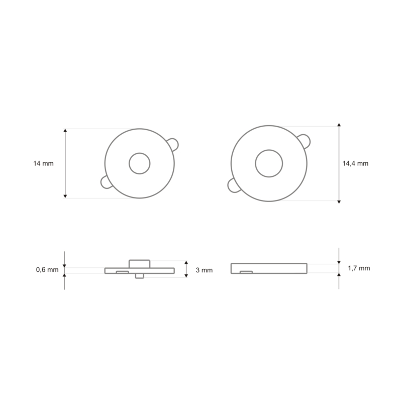 Magnetic button round 14/14 mm nickel 200 pcs