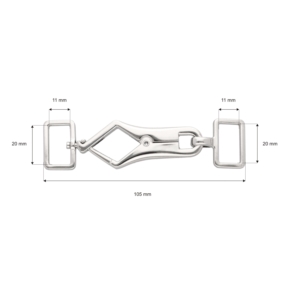 Karabińczyk metalowy 20 mm 0325-0210 nikiel połysk