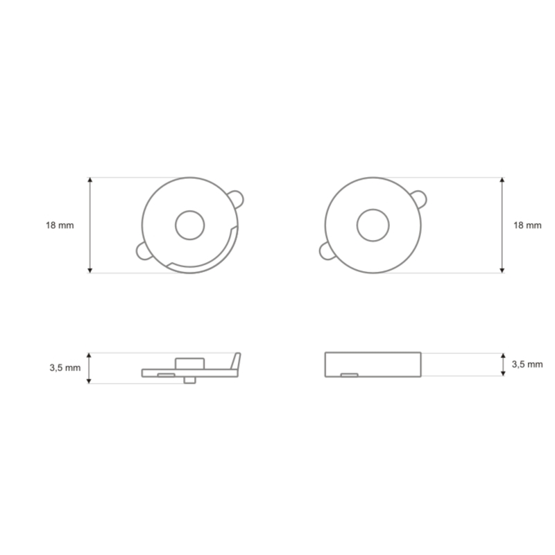 Rundes magnet 18/18 mm d030 nickel 100 st.